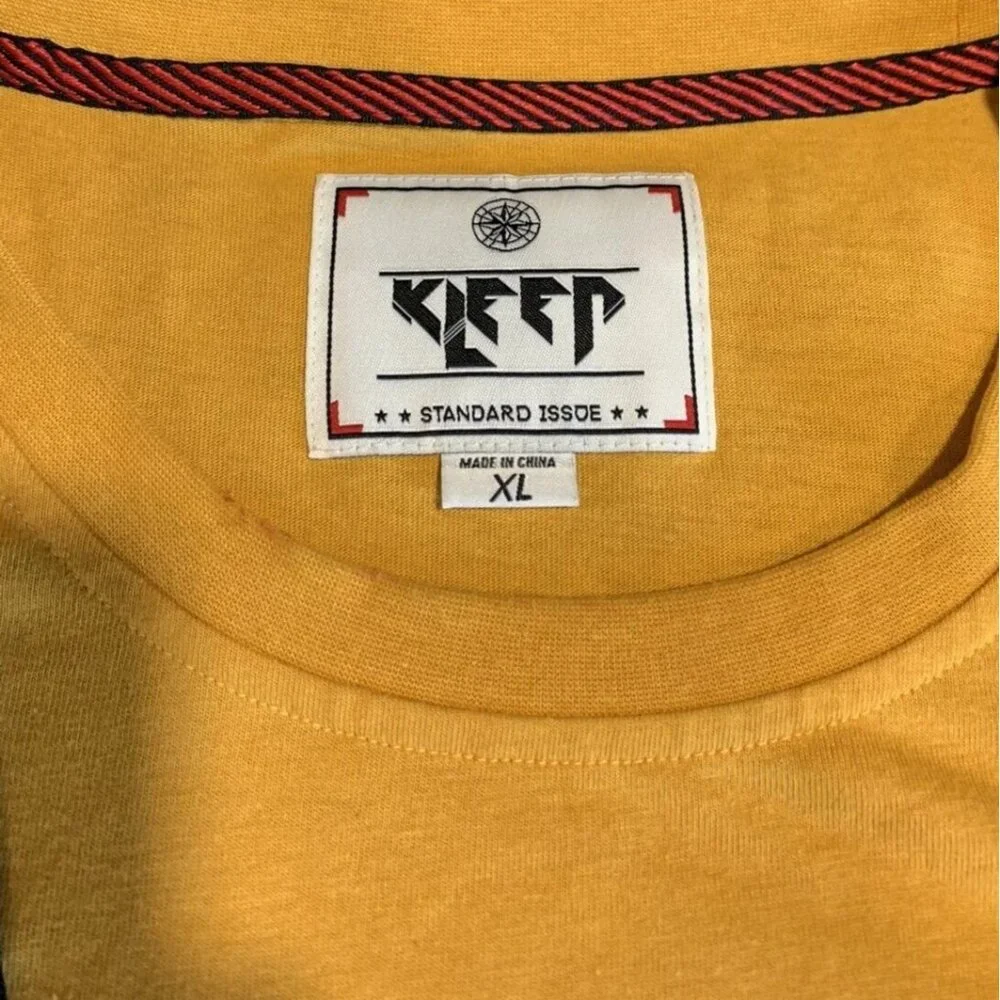 Kleep Mens XL Yellow Short Sleeve Graphic T-Shirt Real Eyes Realize Real Lies St